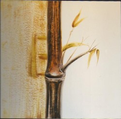 Bambou peint par Brigitte Baert