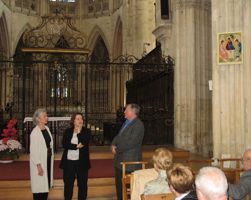 Brigitte Baert and her icon of Trinity offered to abbey of Vendme